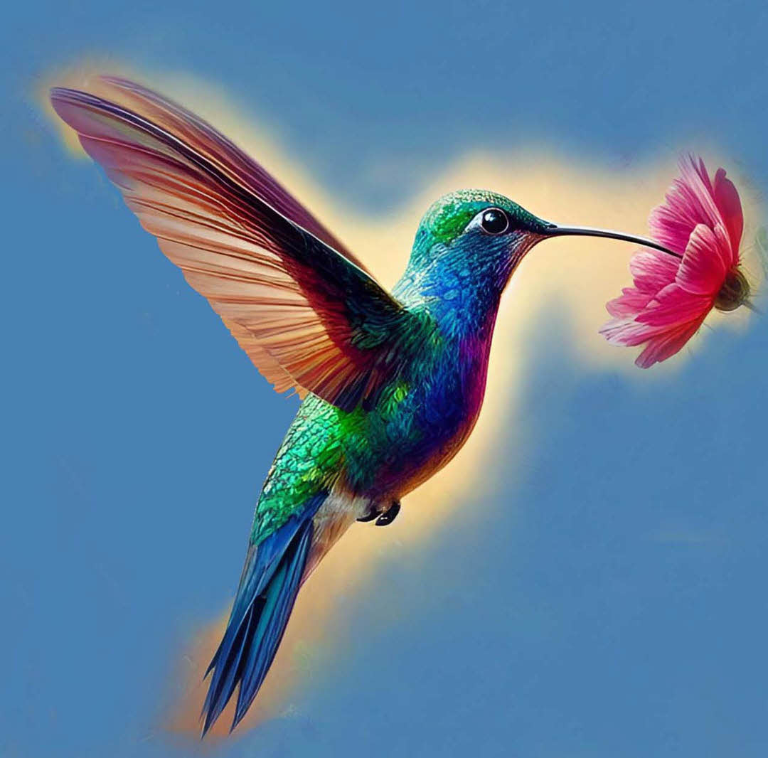 Hummingbird and Wildflower